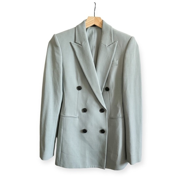 Theory Camogie Power Jacket, Double Breasted Blazer In Oregano, Size 00 - Picture 3 of 14